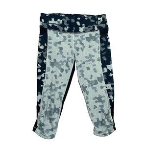 Athleta Women’s Leopard Print Be Free Black Gray Crop Capri Leggings